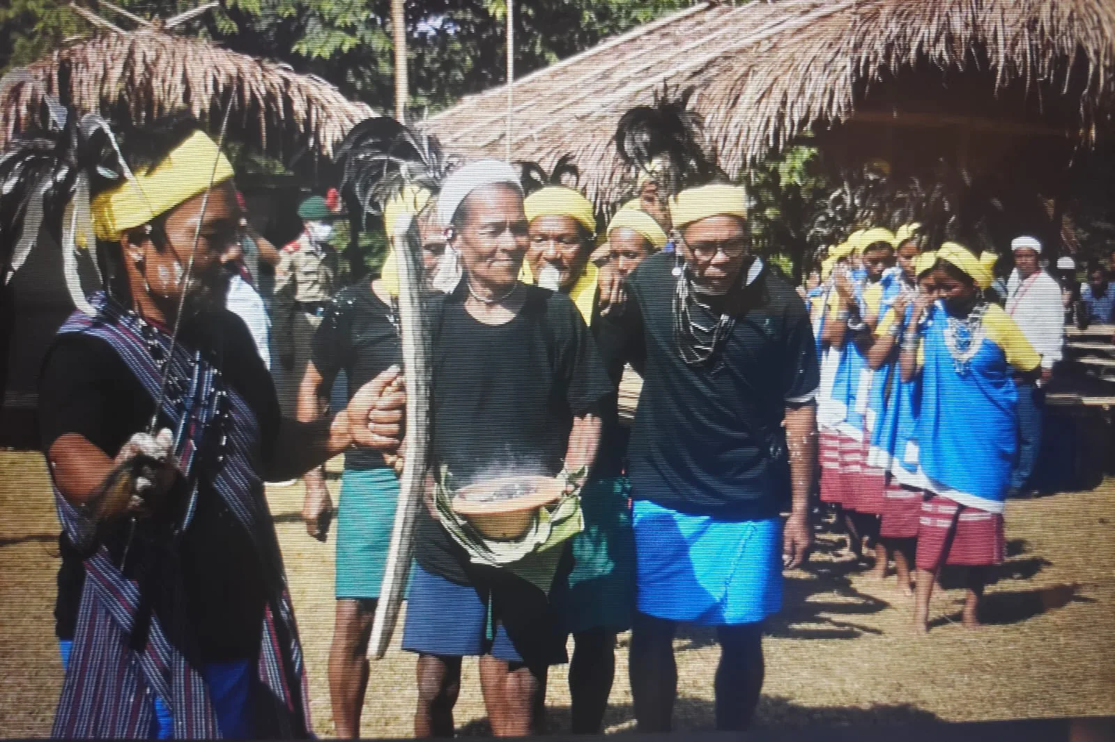 Festival guests and Garo performers celebrating together