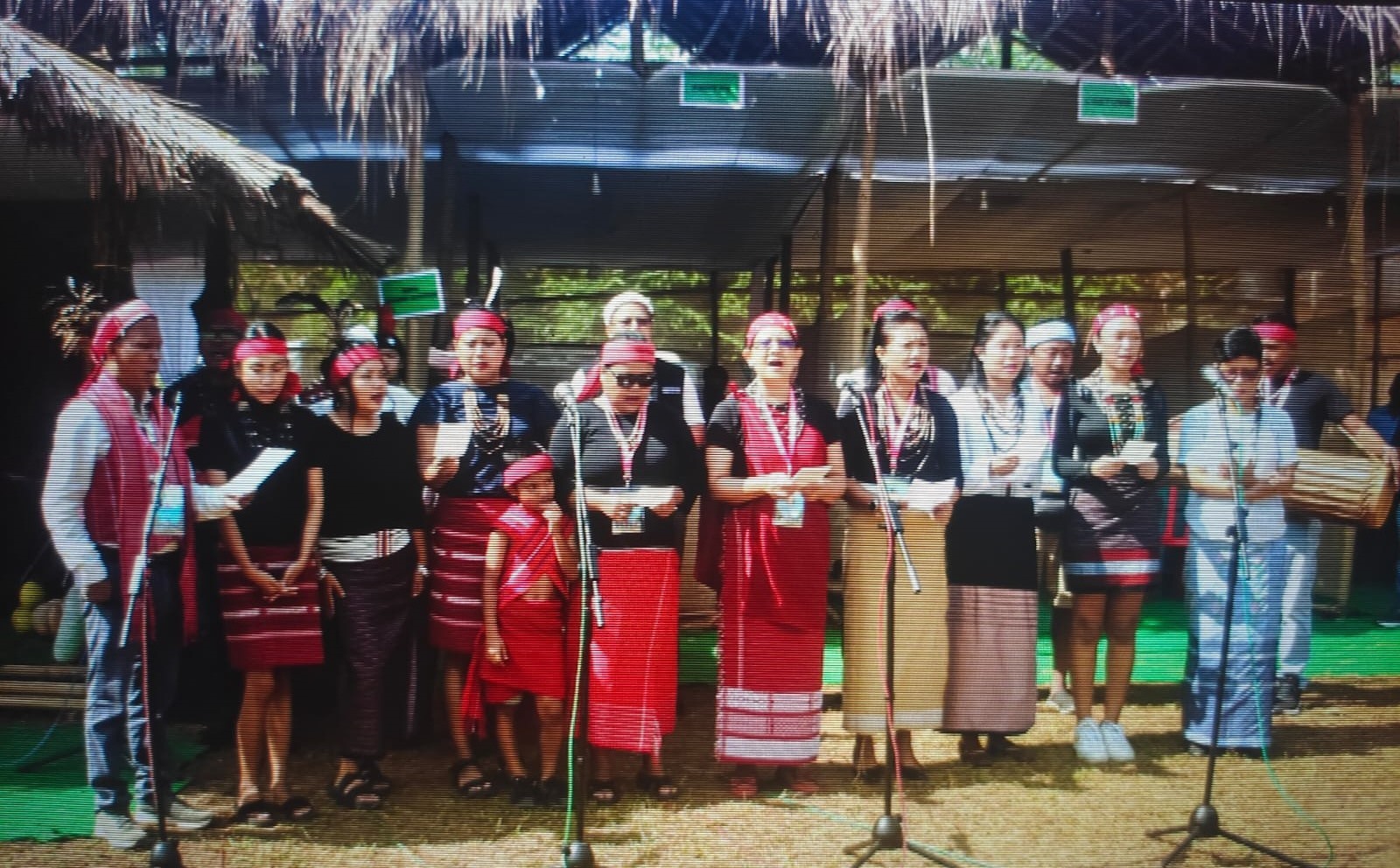 Performers on stage during Wangala