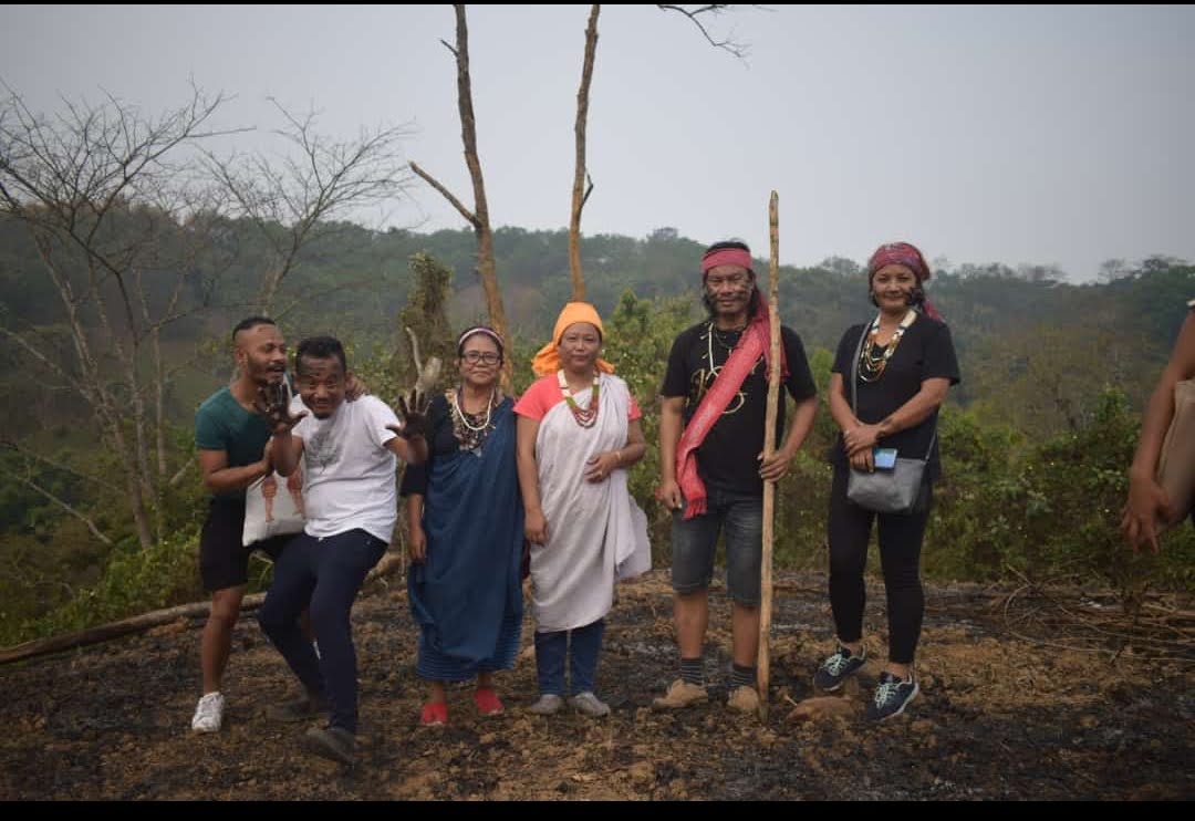 Visitors gathered in the hills
