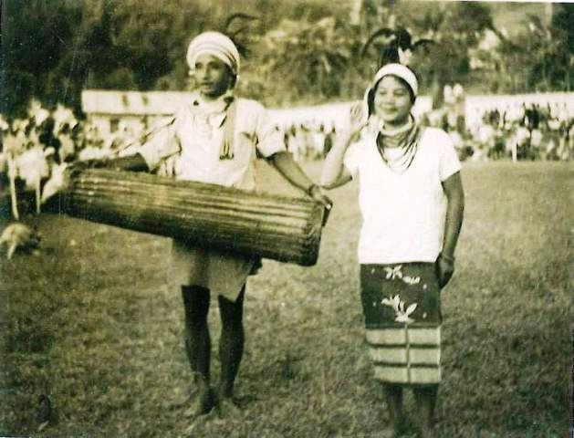Archive photo from Year 1976 showing a drummer and dancer