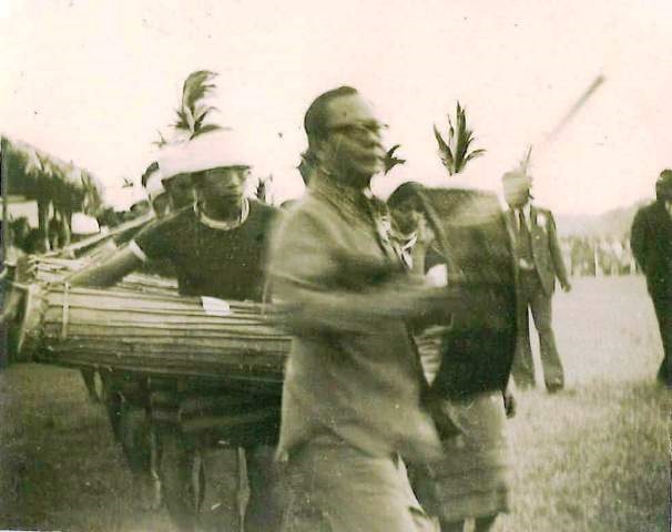 Archive photo from Year 1976 showing traditional Wangala drummers